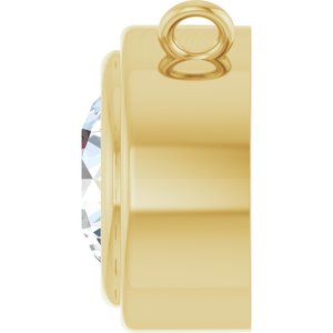 14K Yellow Gold 3/4 CT Lab-Grown Diamond Bezel Set Necklace Center