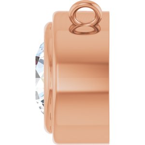 14K Rose Gold 3/4 CT Lab-Grown Diamond Bezel Set Necklace Center