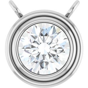 Platinum 3/8 CT Lab-Grown Diamond Bezel Set Necklace Center