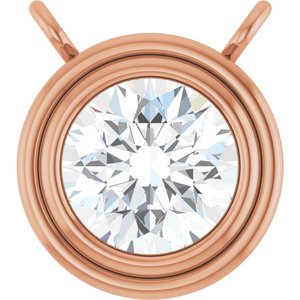 14K Rose Gold 3/8 CT Lab-Grown Diamond Bezel Set Necklace Center