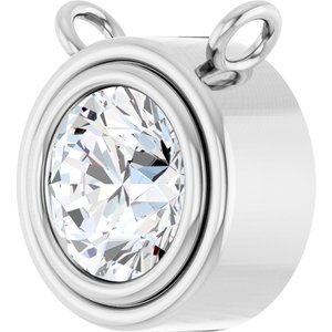 14K White Gold 3/8 CT Lab-Grown Diamond Bezel Set Necklace Center