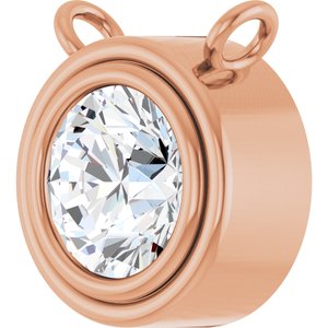 14K Rose Gold 3/8 CT Lab-Grown Diamond Bezel Set Necklace Center