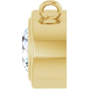 14K Yellow Gold 3/8 CT Natural Diamond Bezel Set Necklace Center