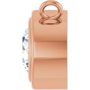 14K Rose Gold 3/8 CT Lab-Grown Diamond Bezel Set Necklace Center