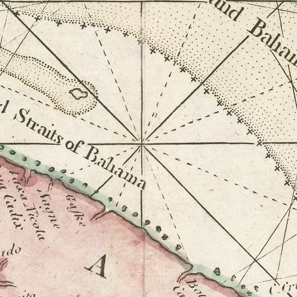 Vintage Bahamas Map 1737