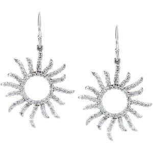 14K White Gold 5/8 CTW Natural Diamond Sun Earrings – image 2
