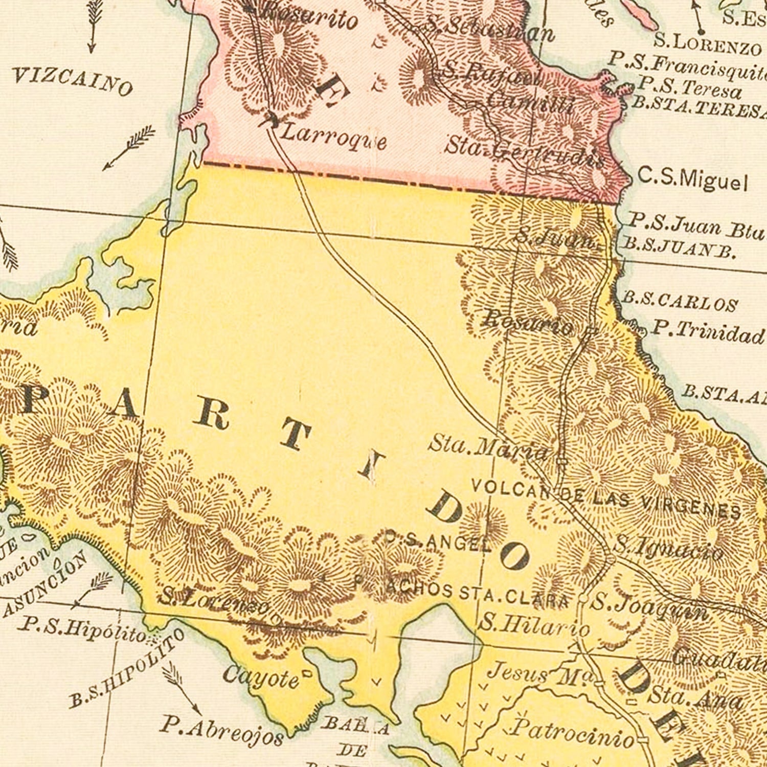 Vintage Baja California Map 1897