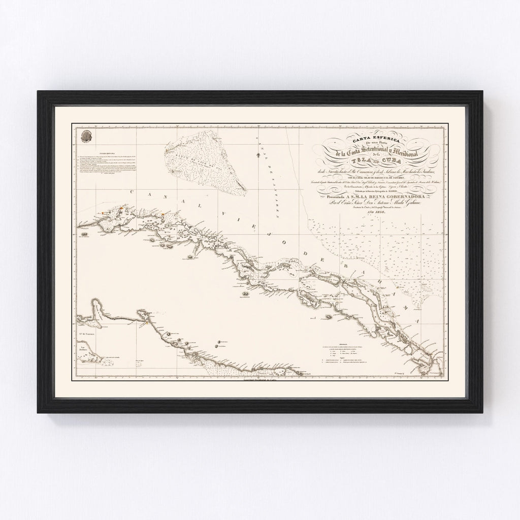 Vintage Map of Cuba 1836