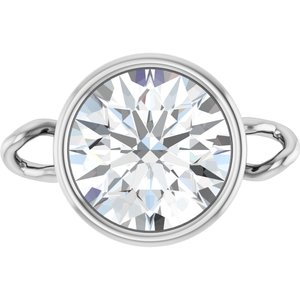 14K White Gold 3/4 CT Lab-Grown Moissanite Bezel-Set Link
