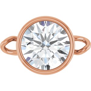 14K Rose Gold 3/4 CT Lab-Grown Moissanite Bezel-Set Link
