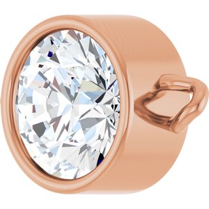 14K Rose Gold 3/4 CT Lab-Grown Moissanite Bezel-Set Link