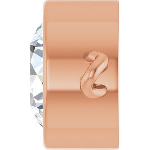 14K Rose Gold 3/4 CT Lab-Grown Moissanite Bezel-Set Link