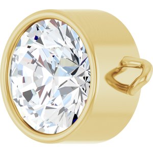 14K Yellow Gold Lab-Grown Moissanite Bezel-Set Link