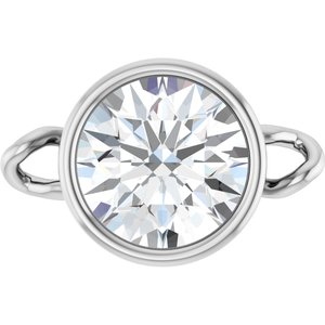 14K White Gold Lab-Grown Moissanite Bezel-Set Link