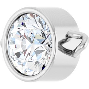 14K White Gold Lab-Grown Moissanite Bezel-Set Link