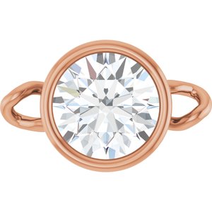 14K Rose Gold 5/8 CT Natural Diamond Bezel-Set Link