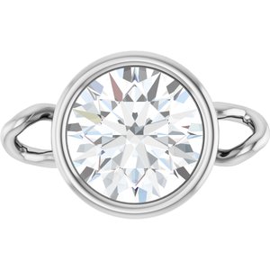 Platinum Lab-Grown Moissanite Bezel-Set Link