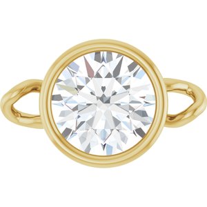 14K Yellow Gold 5/8 CT Lab-Grown Diamond Bezel-Set Link