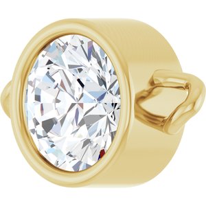 14K Yellow Gold 5/8 CT Lab-Grown Diamond Bezel-Set Link