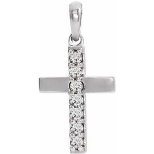 Platinum Lab-Grown Diamond Cross Pendant