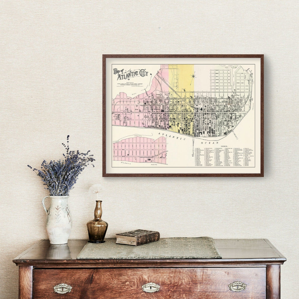 Vintage Map of Atlantic City, New Jersey 1895