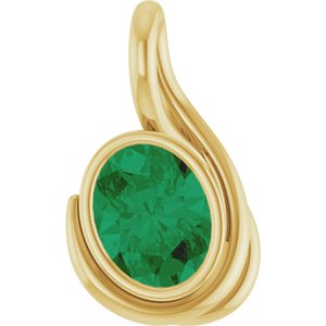 Bezel-Set Solitaire Freeform Pendant