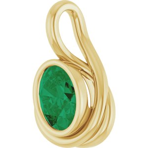 Bezel-Set Solitaire Freeform Pendant