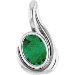 Bezel-Set Solitaire Freeform Pendant