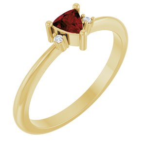 14K Yellow Gold Natural Mozambique Garnet & .015 CTW Natural Diamond Ring