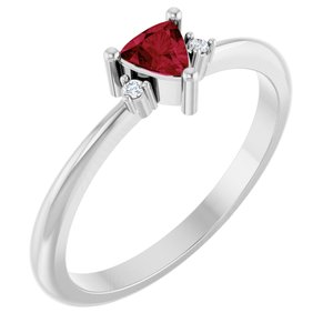 Platinum Natural Ruby & .015 CTW Natural Diamond Ring
