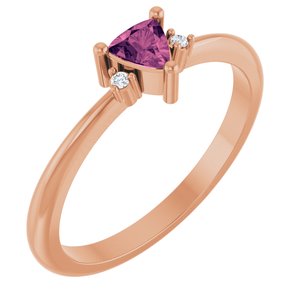 14K Rose Gold Natural Pink Tourmaline & .015 CTW Natural Diamond Ring