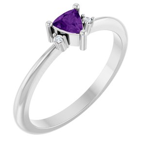 Platinum Natural Amethyst & .015 CTW Natural Diamond Ring