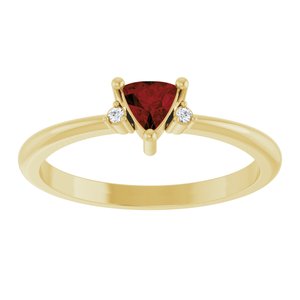 14K Yellow Gold Natural Mozambique Garnet & .015 CTW Natural Diamond Ring