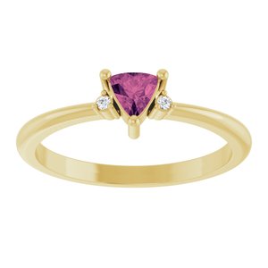 14K Yellow Gold Natural Pink Tourmaline & .015 CTW Natural Diamond Ring