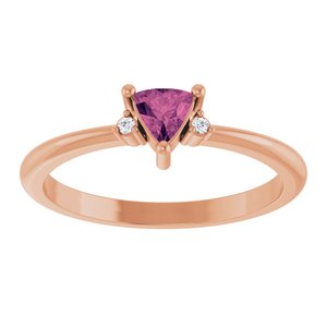 14K Rose Gold Natural Pink Tourmaline & .015 CTW Natural Diamond Ring