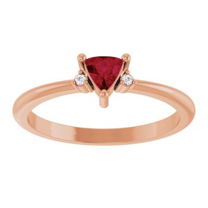 14K Rose Gold Natural Ruby & .015 CTW Natural Diamond Ring