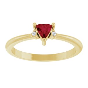 14K Yellow Gold Lab-Grown Ruby & .015 CTW Natural Diamond Ring