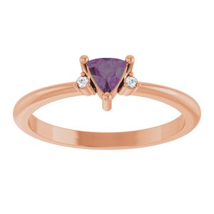 14K Rose Gold Lab-Grown Alexandrite & .015 CTW Natural Diamond Ring