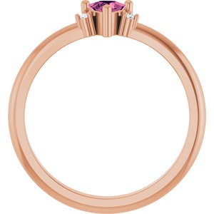 14K Rose Gold Natural Pink Tourmaline & .015 CTW Natural Diamond Ring