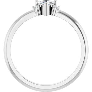 Platinum Natural White Sapphire & .015 CTW Natural Diamond Ring