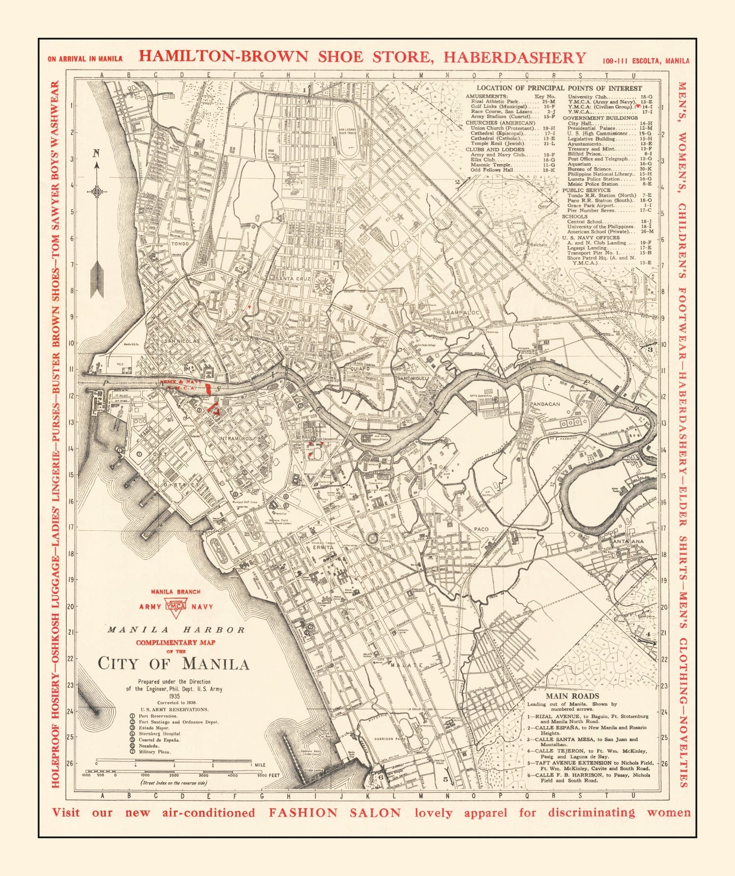 Vintage Map of Manila, Philippines 1938