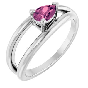 Platinum Natural Pink Tourmaline Negative Space Ring