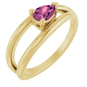 14K Yellow Gold Natural Pink Tourmaline Negative Space Ring