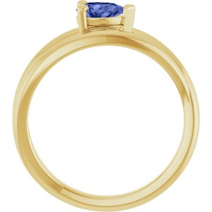 14K Yellow Gold Natural Tanzanite Negative Space Ring