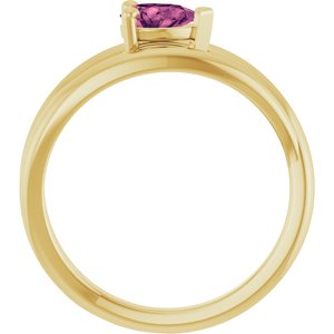 14K Yellow Gold Natural Pink Tourmaline Negative Space Ring