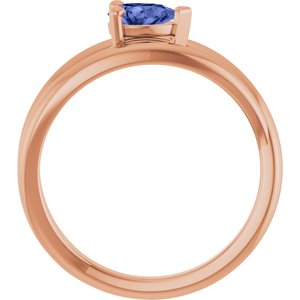 14K Rose Gold Natural Tanzanite Negative Space Ring