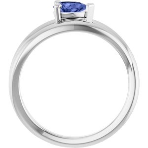 Sterling Silver Natural Tanzanite Negative Space Ring