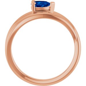 14K Rose Gold Lab-Grown Blue Sapphire Negative Space Ring