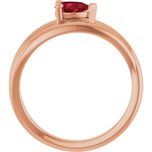 14K Rose Gold Lab-Grown Ruby Negative Space Ring