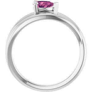 Platinum Natural Pink Tourmaline Negative Space Ring